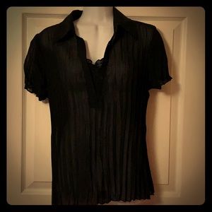 Black lacy, see through dressy blouse
